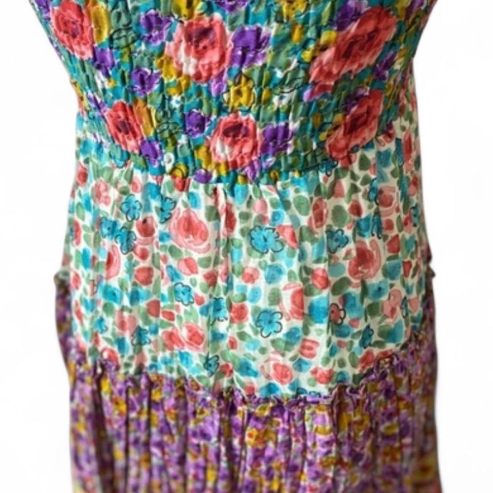 Raviya Tiered Floral Midi strapless dress SZ M - Picture 8 of 8